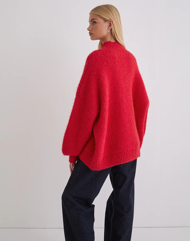 Amato Oversized Jumper in Red - Image 3