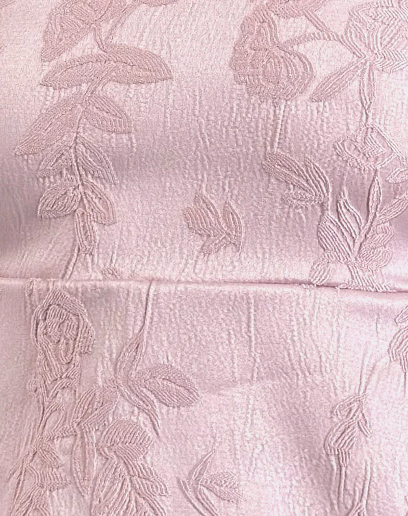 Amerta Cami Top in Satin Jacquard Baby Pink - Image 6