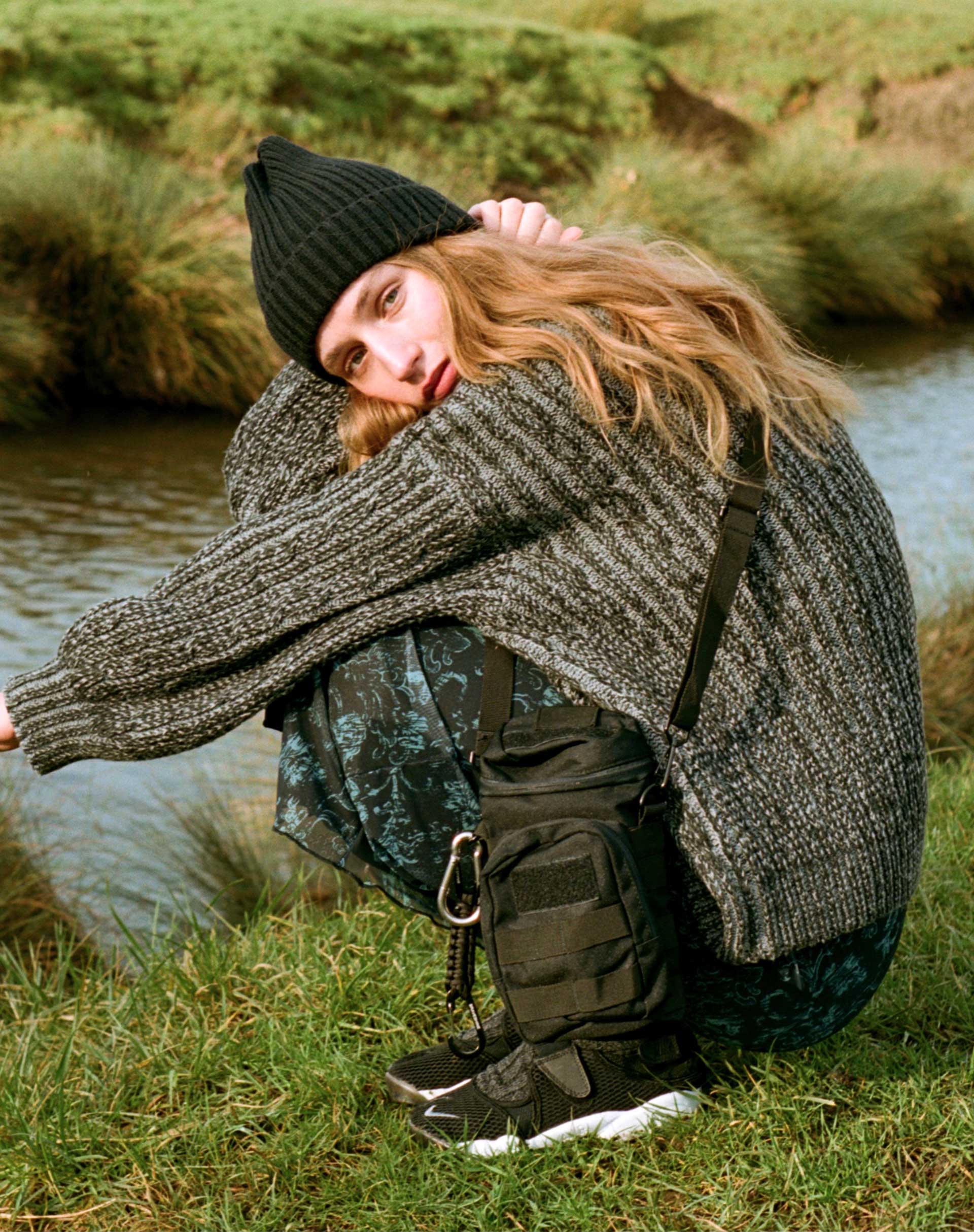 Amieta Knitted Jumper in Shadow Grey - Image 3