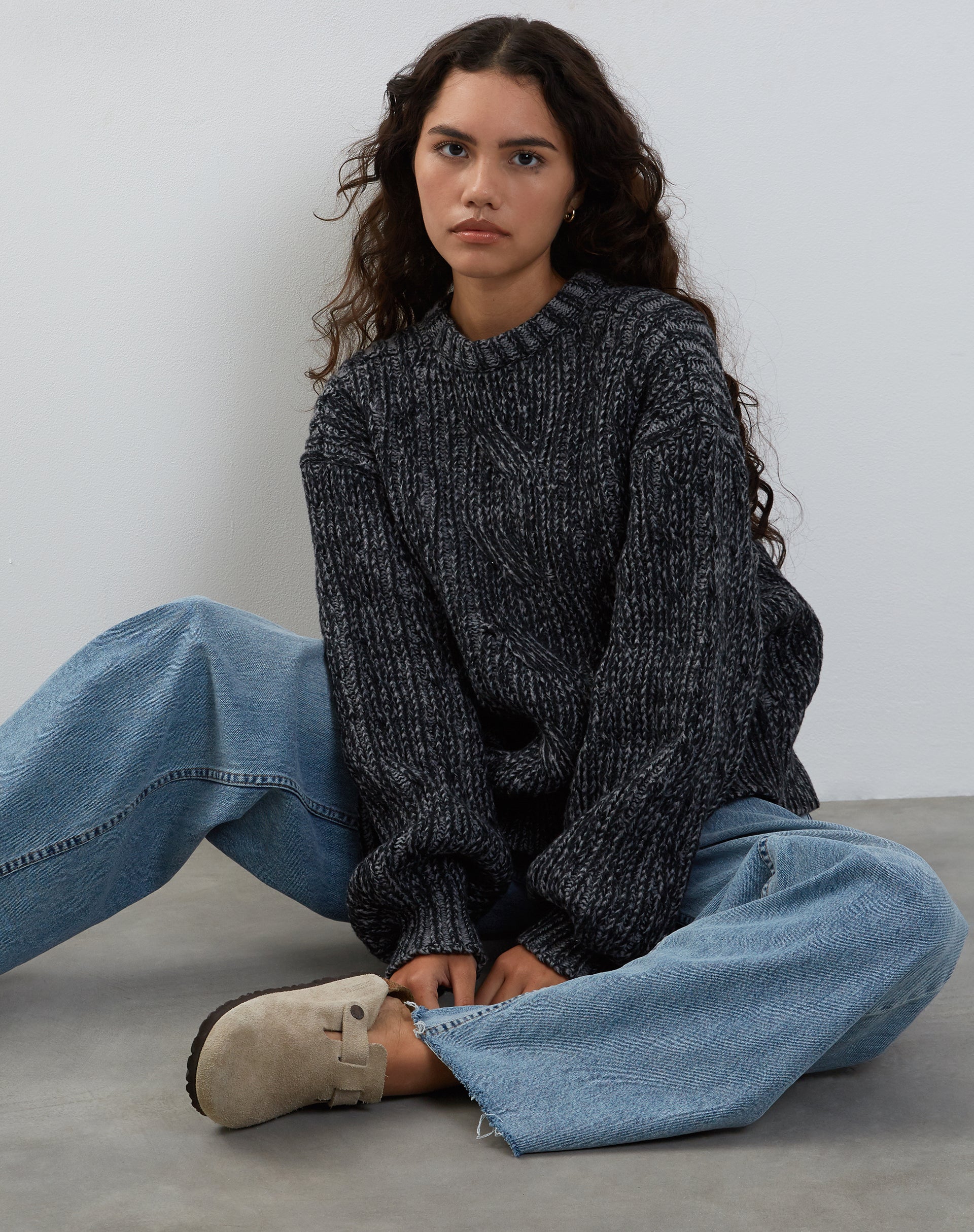 Amieta Knitted Jumper in Shadow Grey - Image 4
