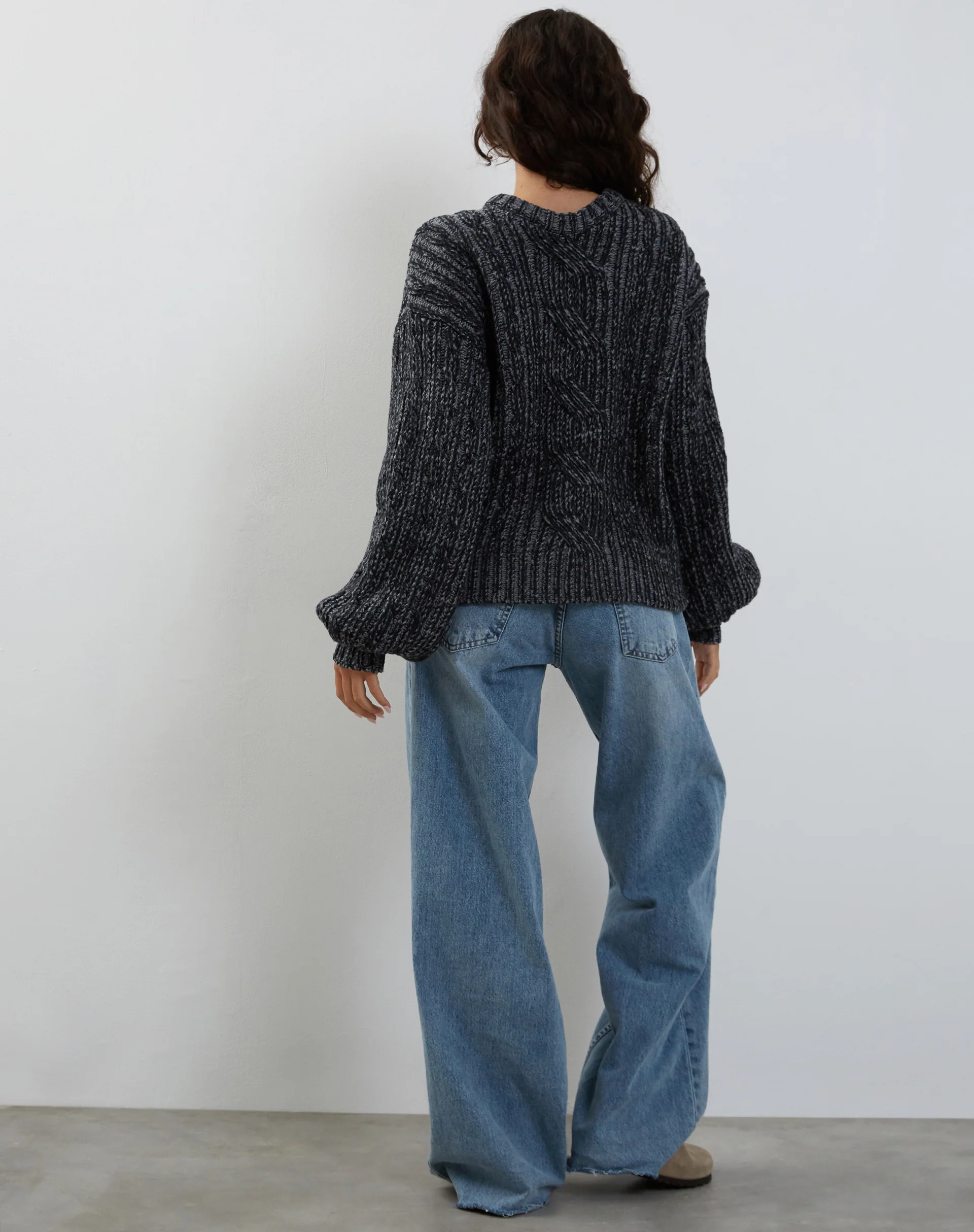 Amieta Knitted Jumper in Shadow Grey - Image 7