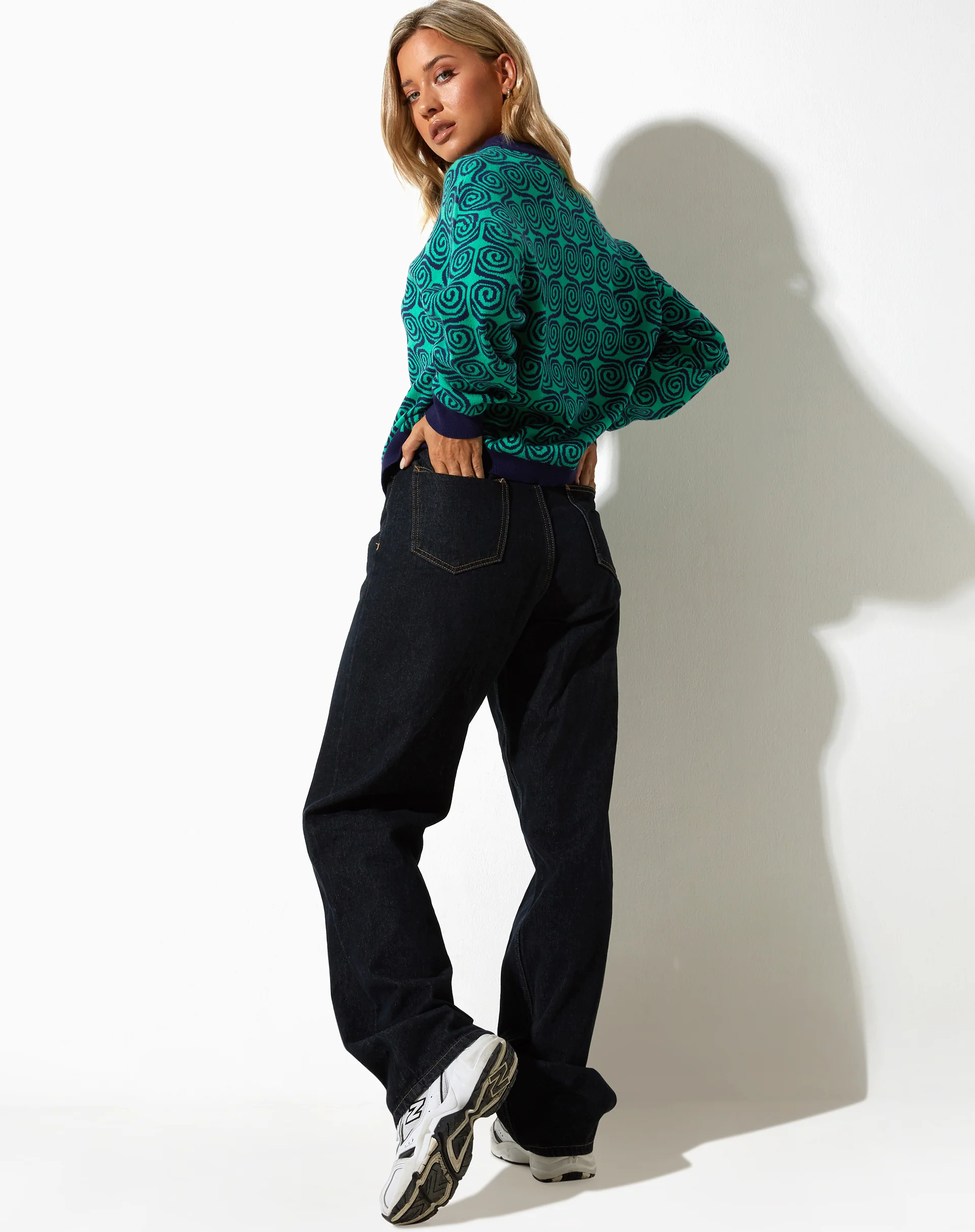 Ammar Jumper in Swirl Green and Blue - Image 5