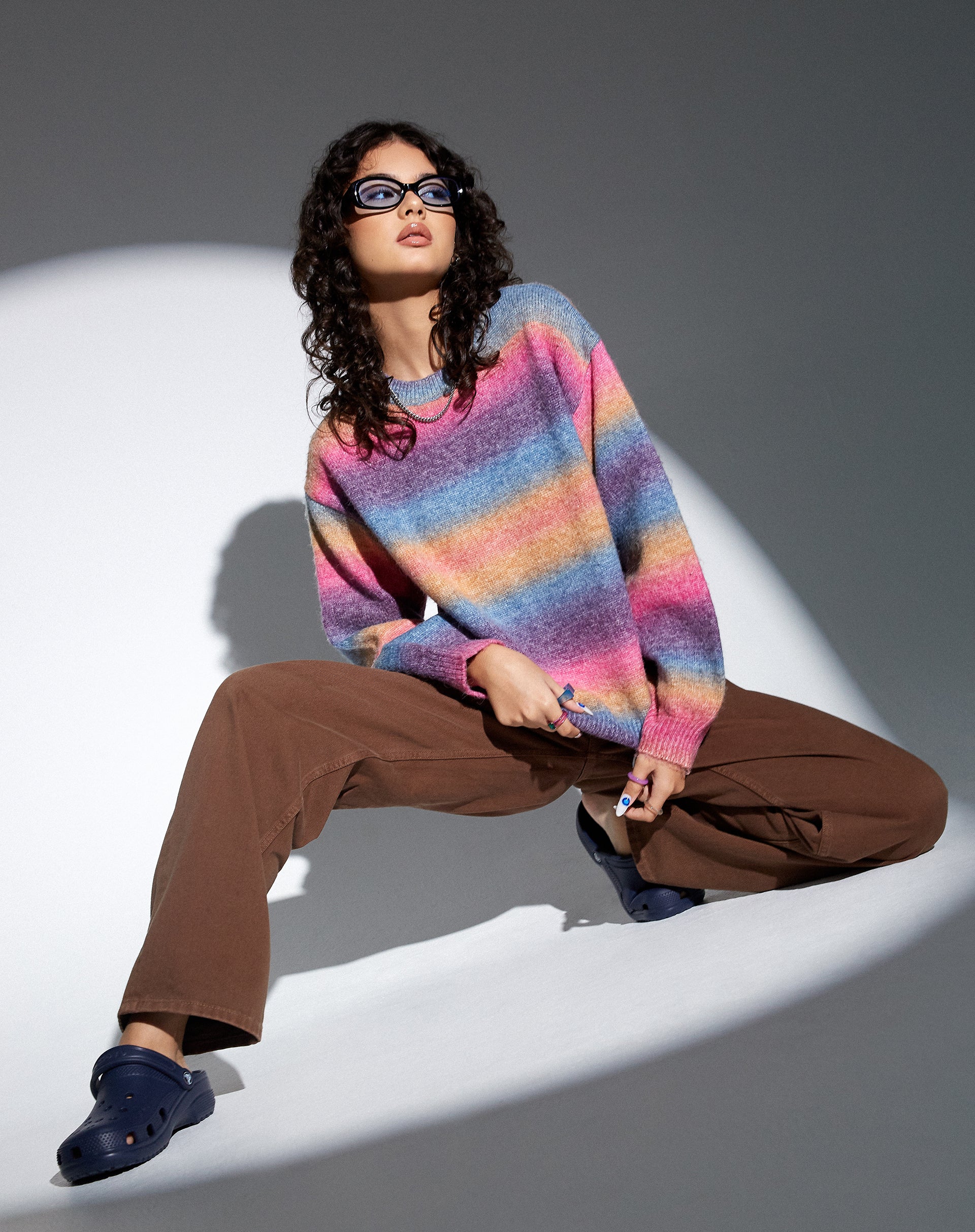 MOTEL X OLIVIA NEILL Ammaria Jumper in Pink and Purple - Image 6