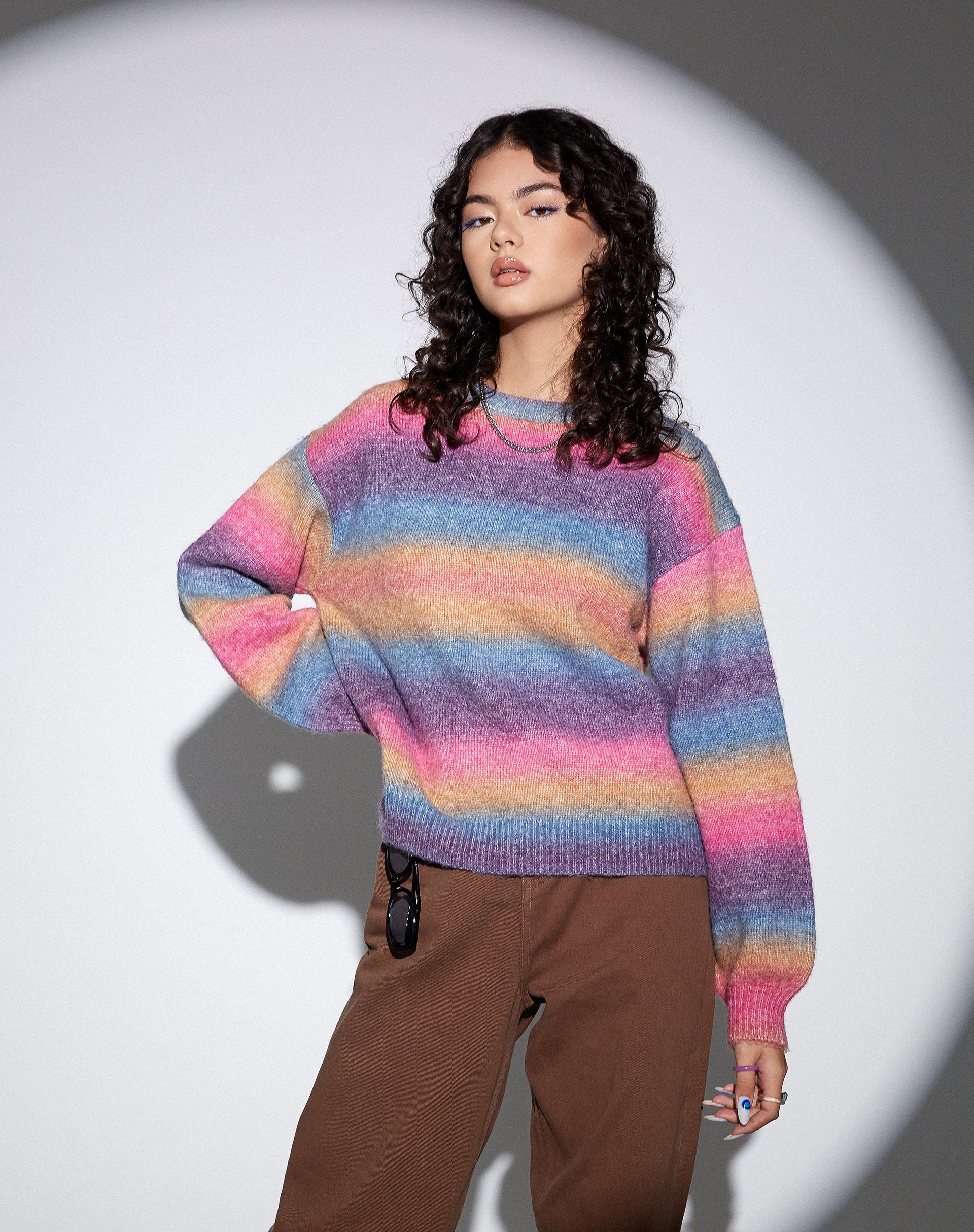 MOTEL X OLIVIA NEILL Ammaria Jumper in Pink and Purple - Image 7