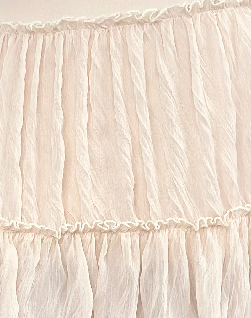 Anahita Tiered Skirt in Chiffon Buttercream - Image 7