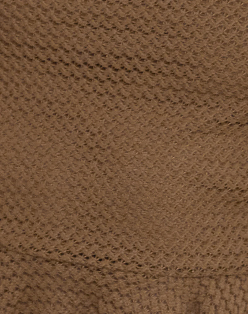 Analu Cami Top in Brown with Beaded Straps - Image 6