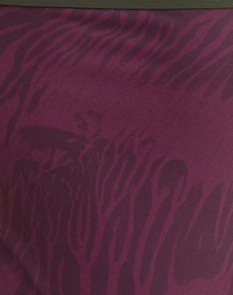 Anavah Swimsuit in Abstract Zebra Burgundy with Green Binding - Image 7
