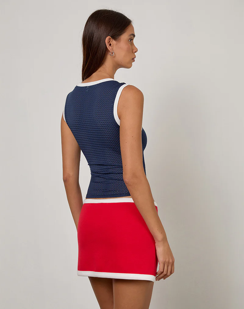 Andeci Sport Skort in Red with White Binding - Image 5