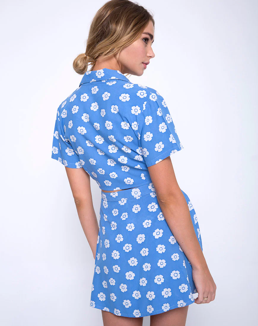 Andrea Skirt in Daisy Stamp print - Image 4