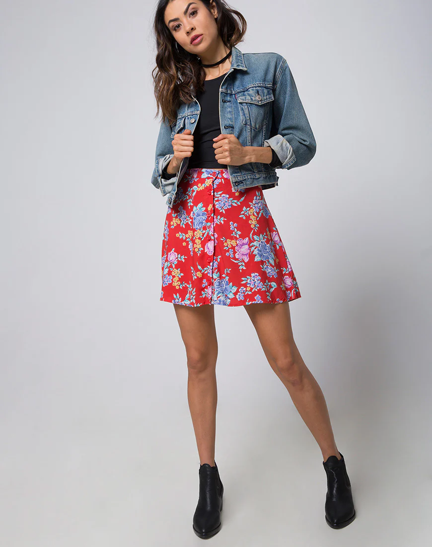 Andrea Skater Skirt in Vintage Fleur - Image 3