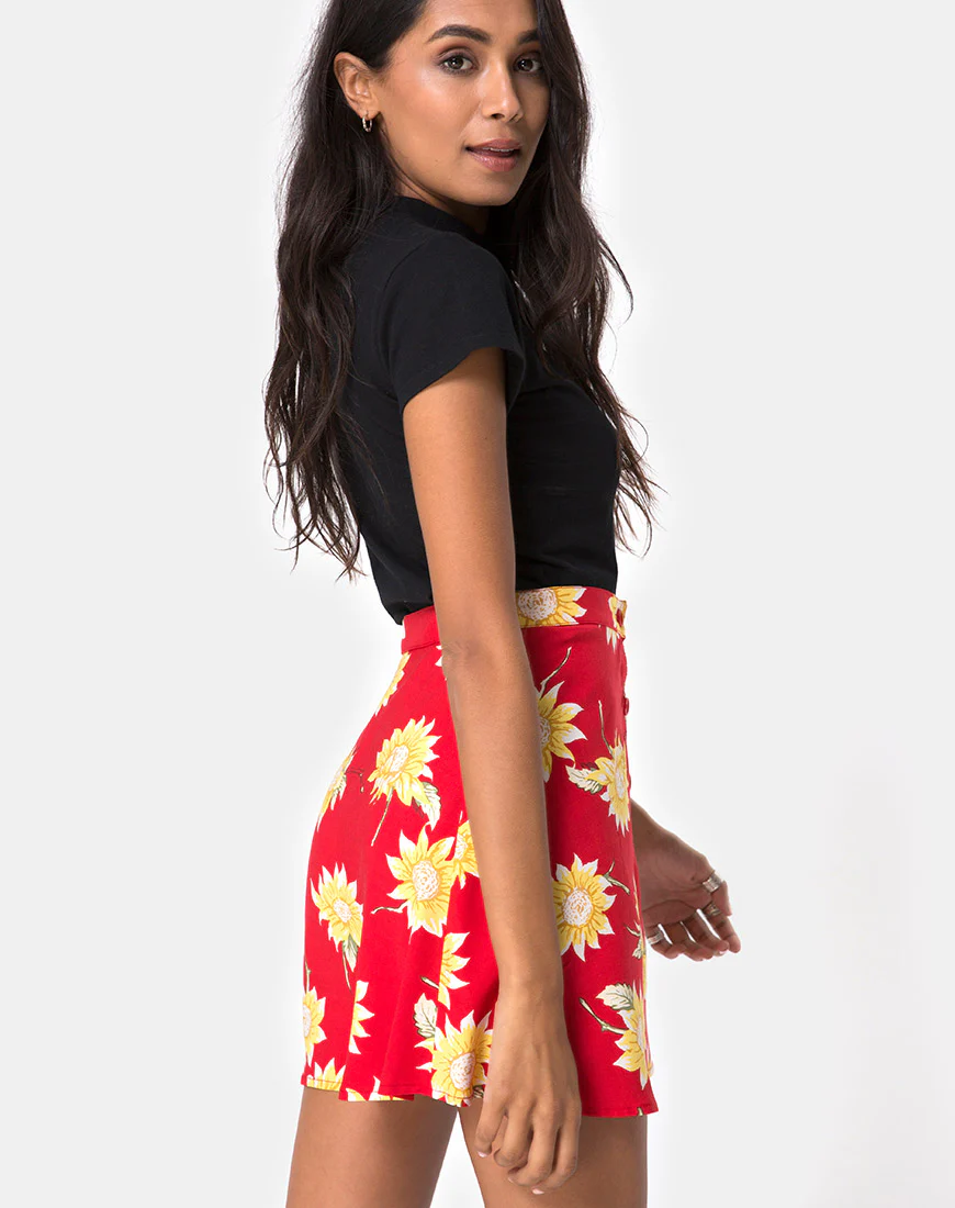 Andrea Skater Skirt in Sunny Days Red - Image 2