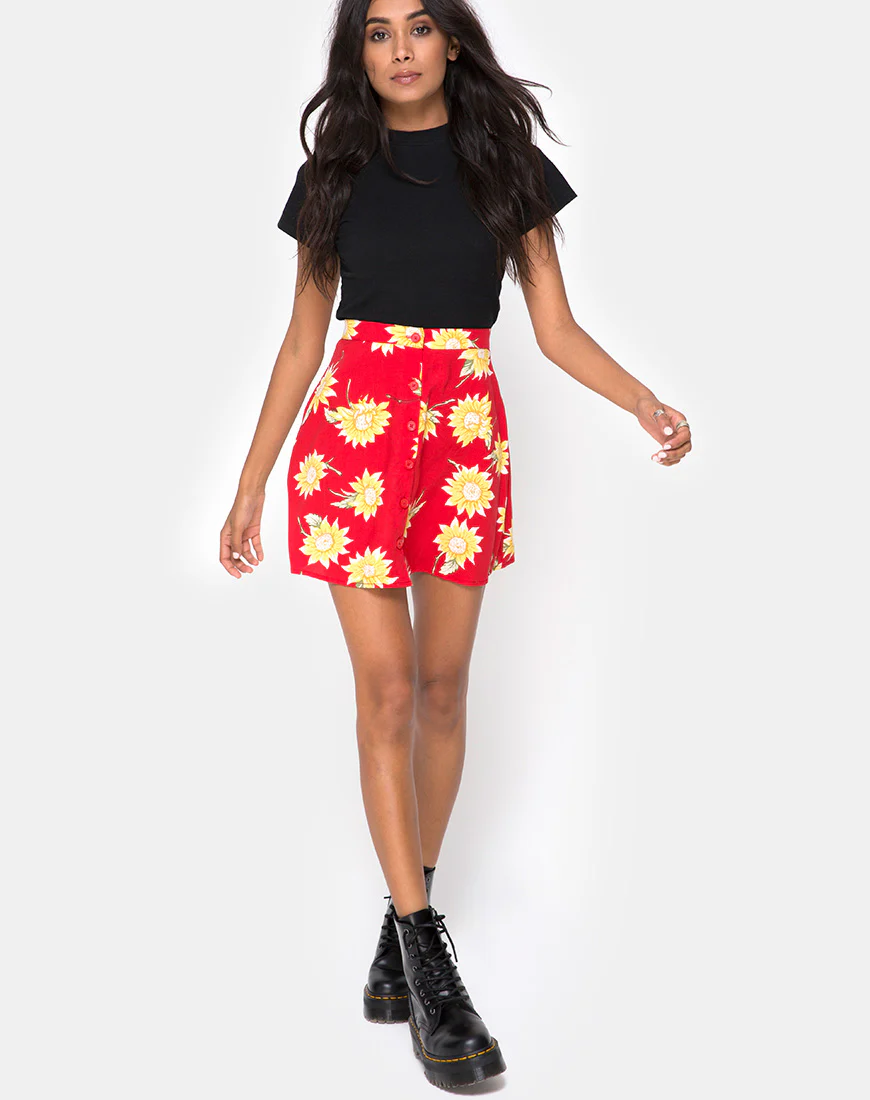 Andrea Skater Skirt in Sunny Days Red - Image 3