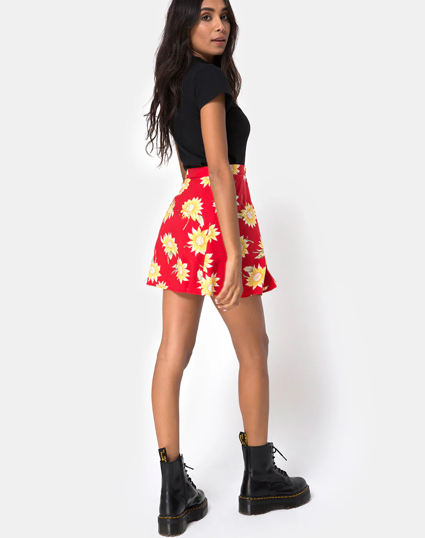 Andrea Skater Skirt in Sunny Days Red - Image 4