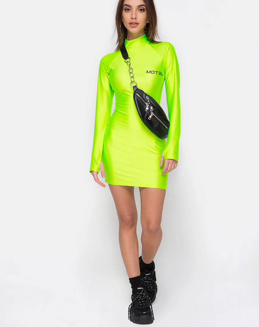 Anegan Bodycon Dress in Nylon Green Motel - Image 5