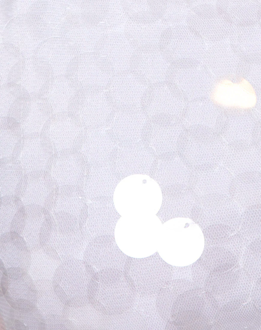 Anery Crop Top in Clear Disc Sequin - Image 5
