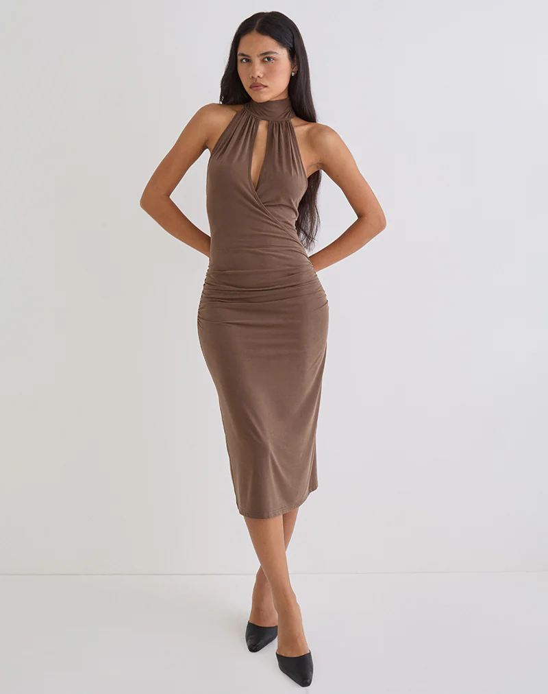 Anezka Midi Dress in Bitter Chocolate - Image 5