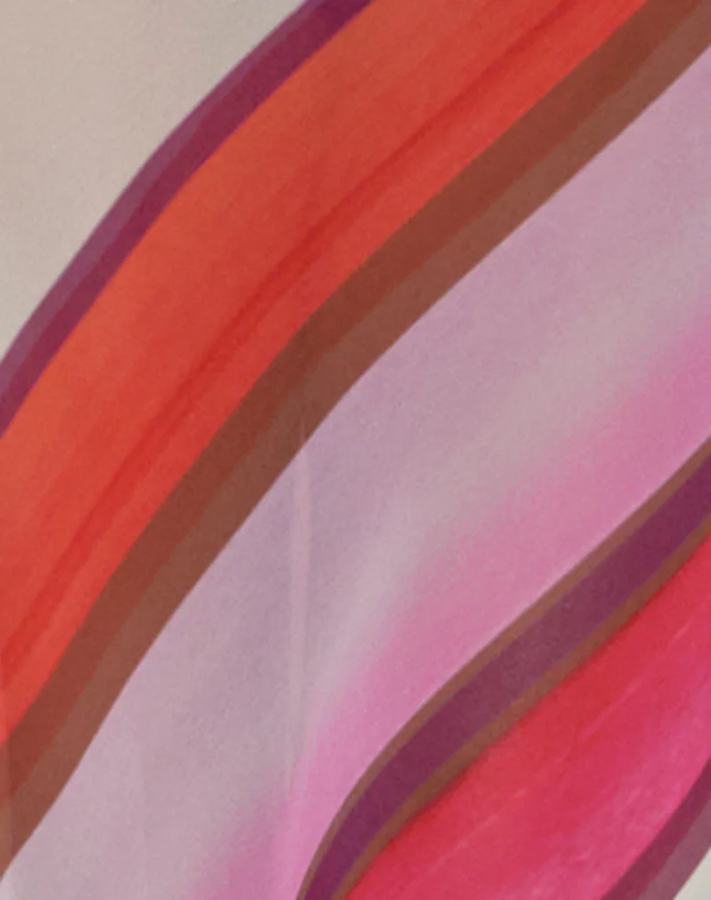 Anira Maxi Dress in Pink Chiffon Painted Stripe - Image 6