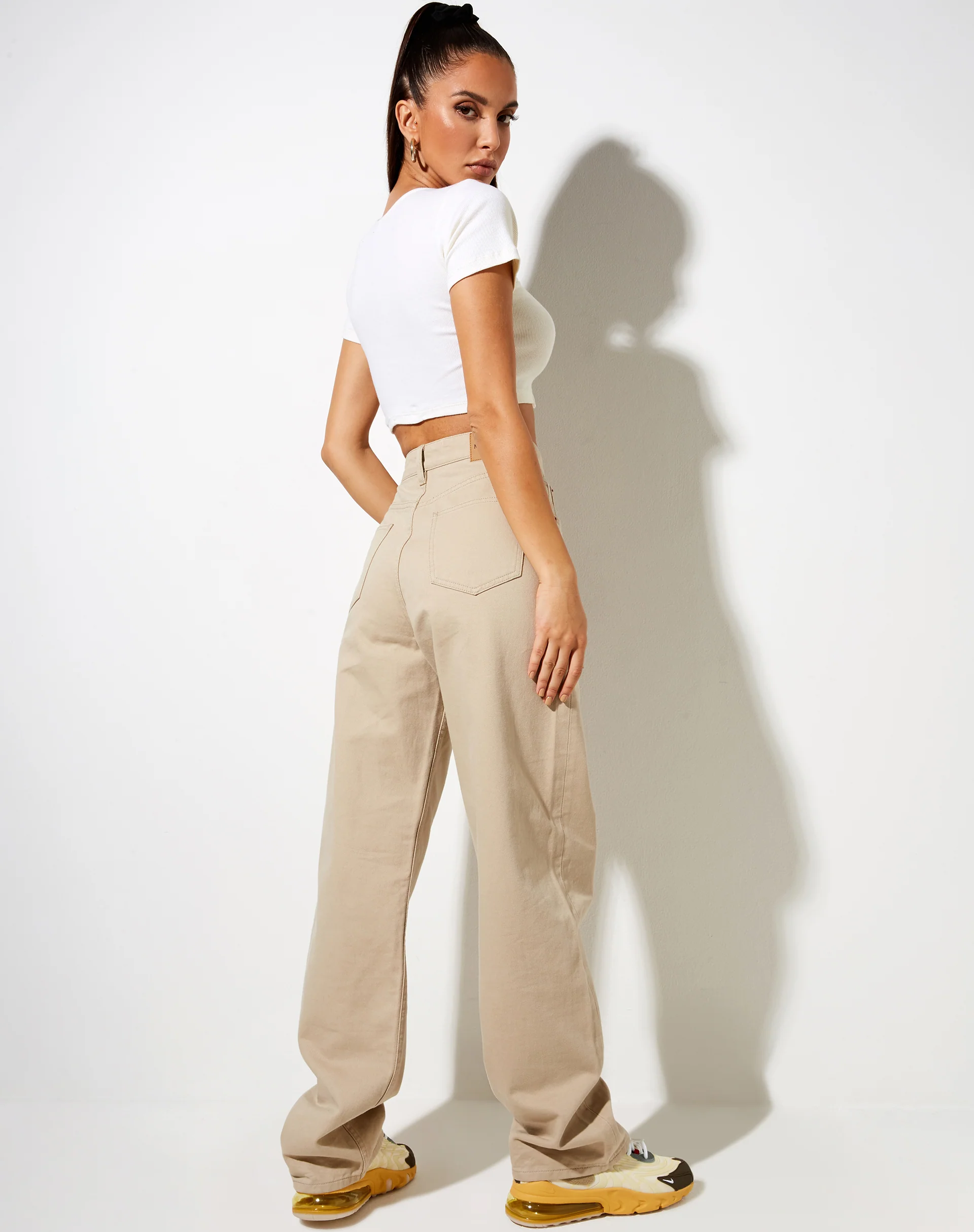 Anjali Crop Top in Rib Ivory - Image 4