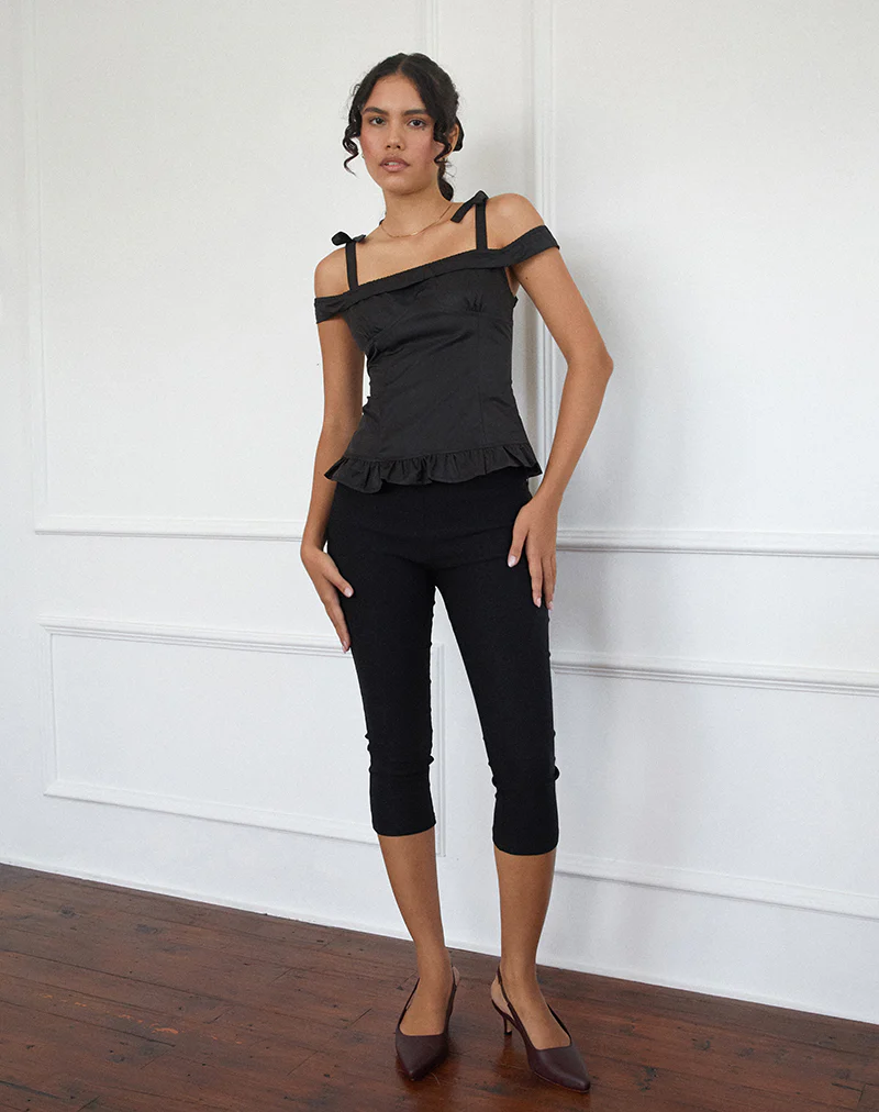Anneli Frill Hem Top in Black - Image 5