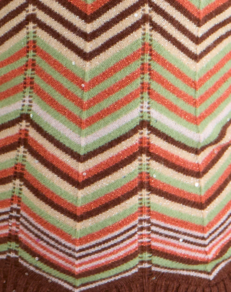Anona Halter Top in Green Multi Stripe - Image 7