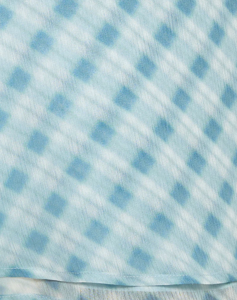 Anora Mini Skirt in Blurred Check Blue - Image 6