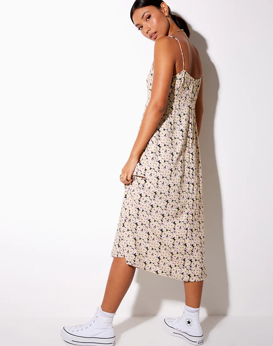 Anya Midi Dress in Daisy Day Cream - Image 4
