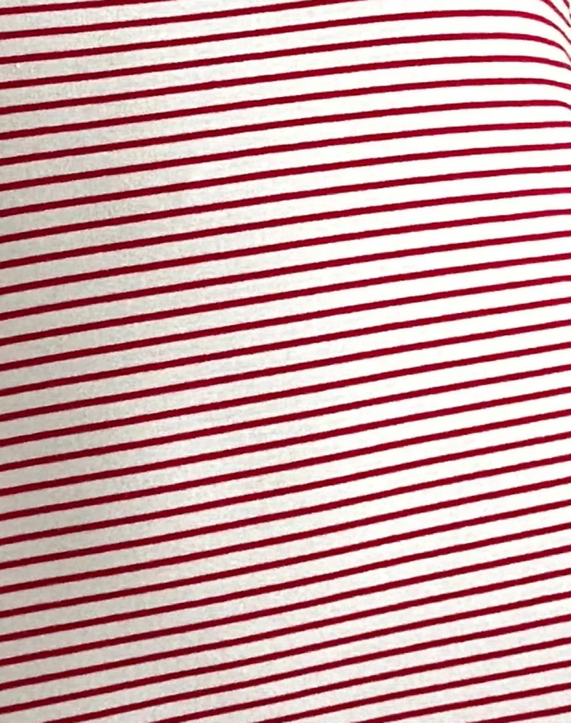 Anzhelina Strappy Mini Dress in Red and White Stripe - Image 5