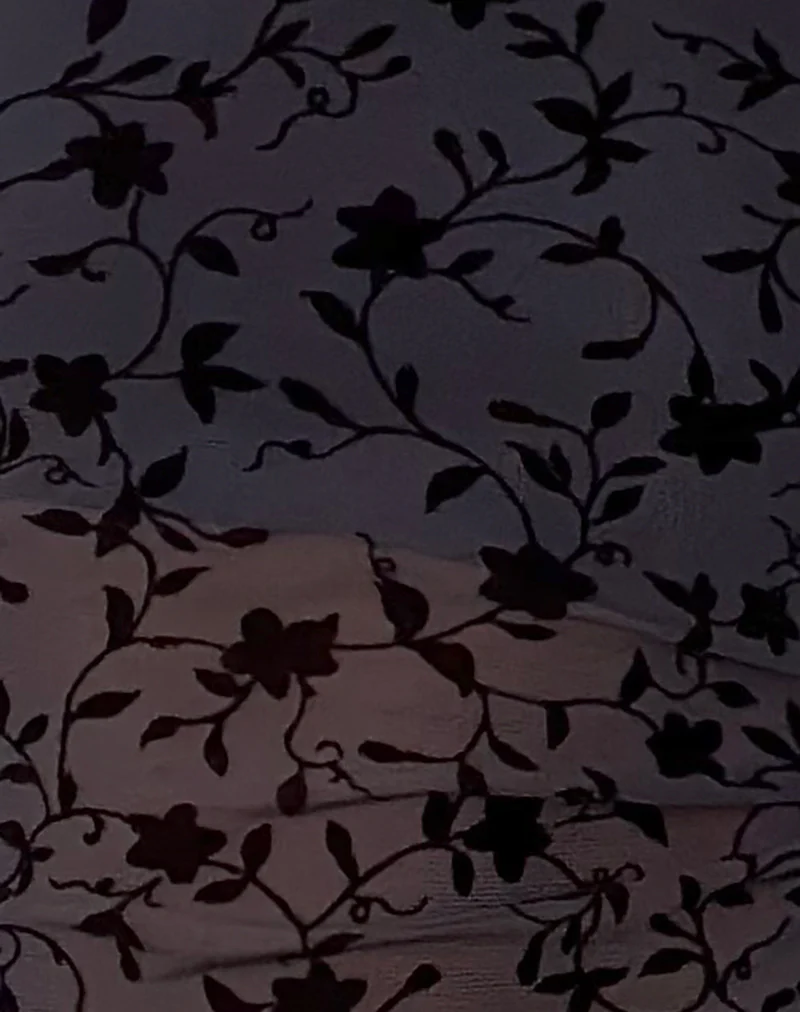 Arabella Halterneck Top in Pretty Petal Flock Navy - Image 6
