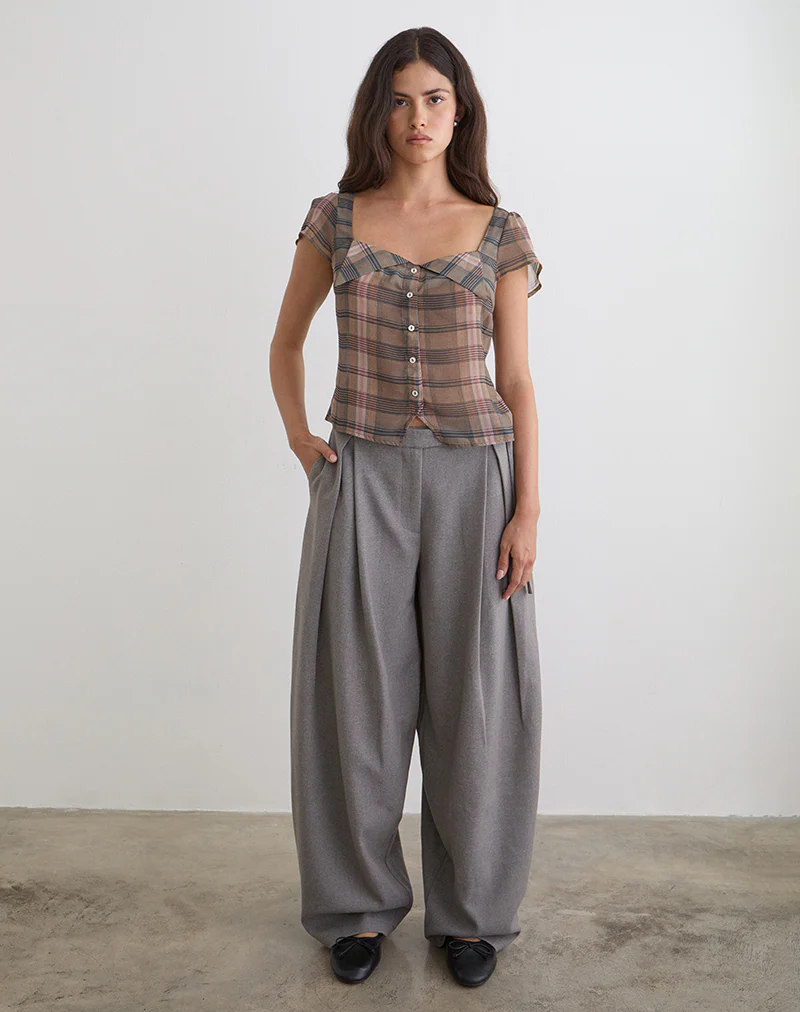 Arden Tie Waist Trouser in Tailoring Grey - Image 4