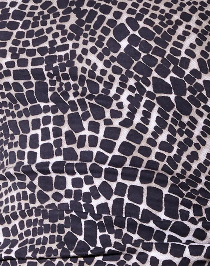 Ardilla Bodycon Dress in Abstract Croc Black - Image 6