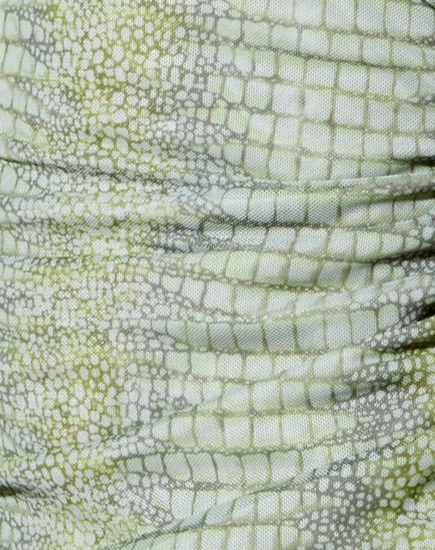 Ardilla Bodycon Dress in Lime Croc - Image 8