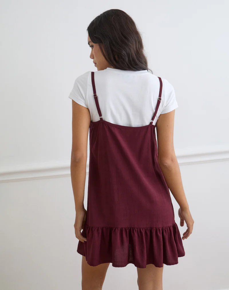 Arige Mini Dress in Maroon - Image 4