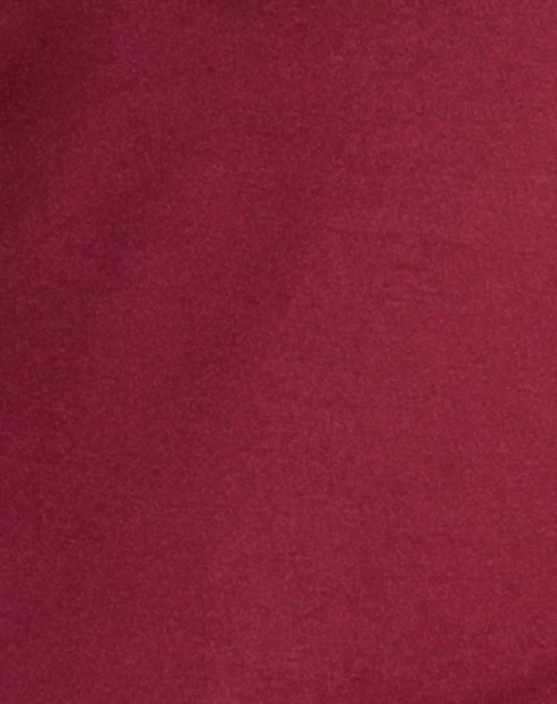 Arika Asymmetric Cut Out Top in Cupro Burgundy - Image 6