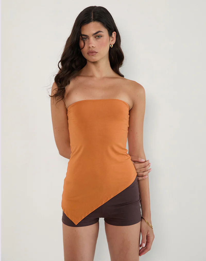 Arimbi Bandeau Top in Sunset Orange - Image 4