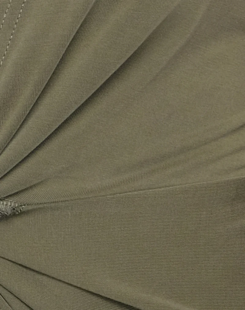 Arlys Twist Detail Top in Cupro Khaki - Image 6
