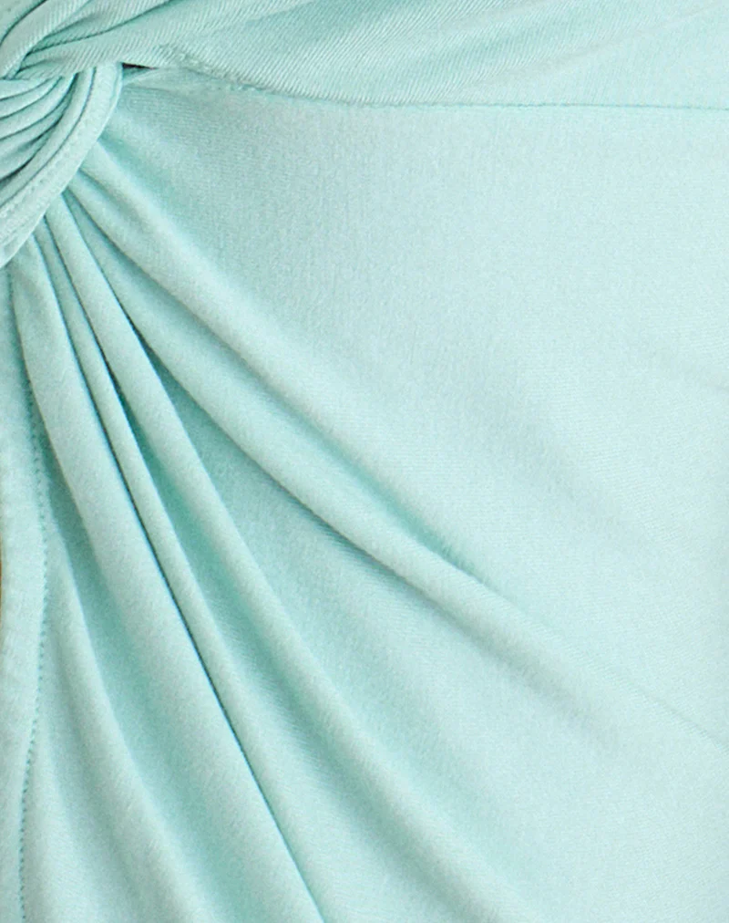 Arlys Twist Detail Top in Rayon Jersey Aqua - Image 6