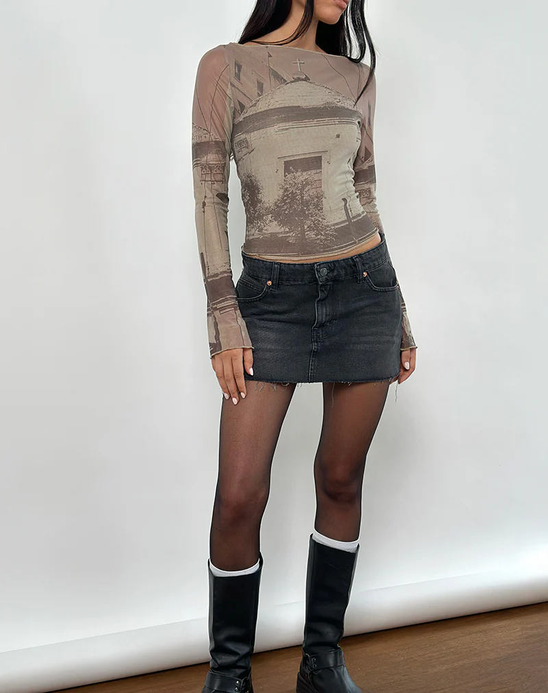 Armali Long Sleeve Top in Abstract Historical Green - Image 2
