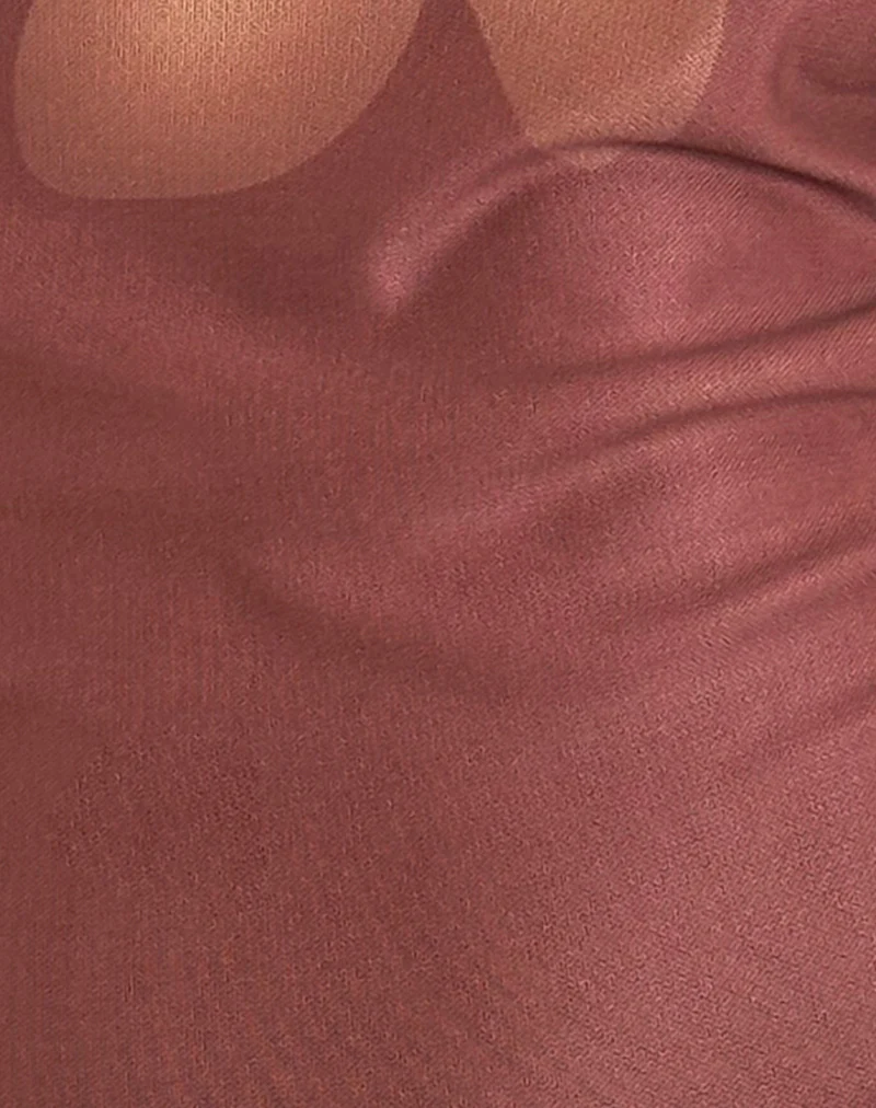 Armali Long Sleeve Top in Mesh Tonal Flower Brown - Image 5