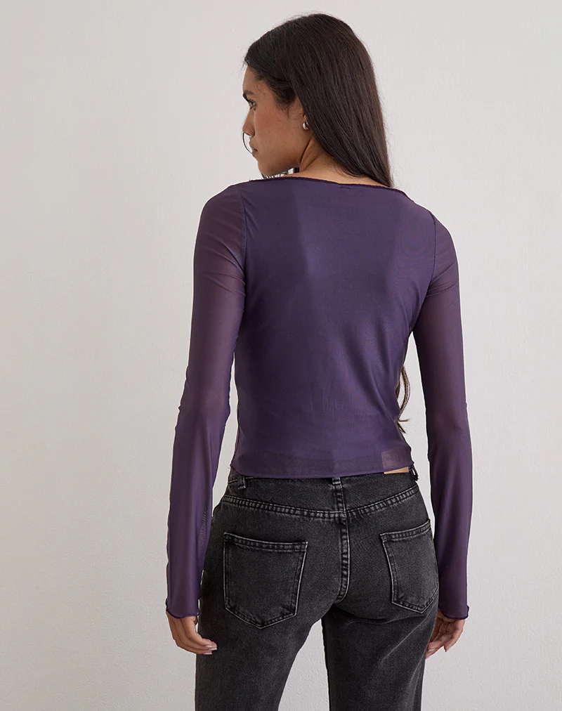 Armali Long Sleeve Top in Vibrant Orchid Purple - Image 4