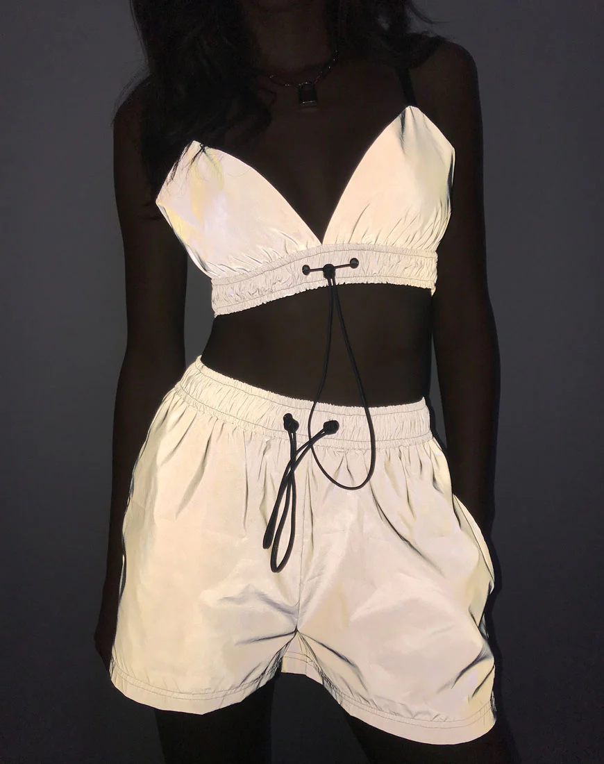 Aruna Short in Reflective Silver - Image 2