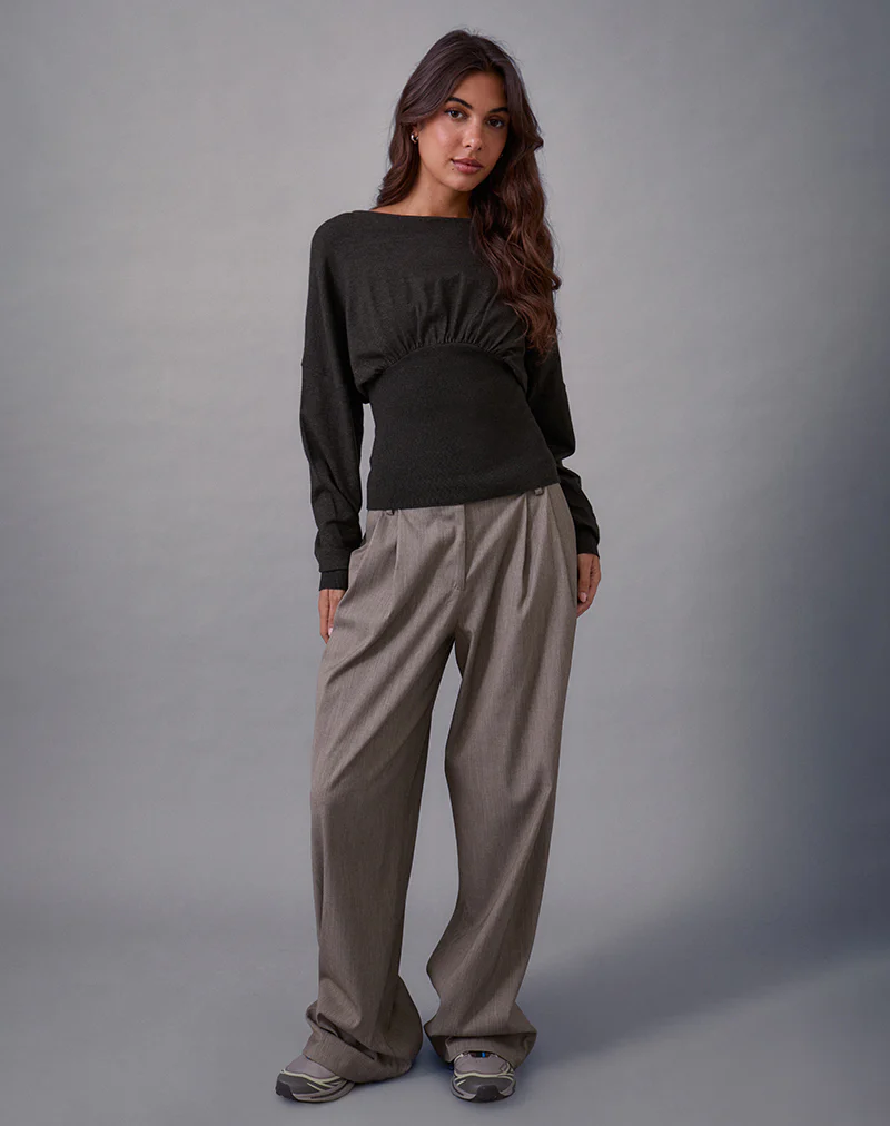 Arvel Jumper in Knit Charcoal - Image 3