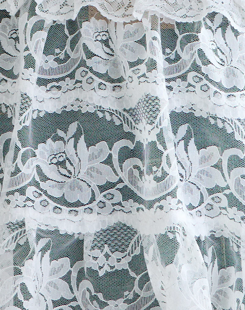 Asa Wrap Belt Skirt in Lace White - Image 6