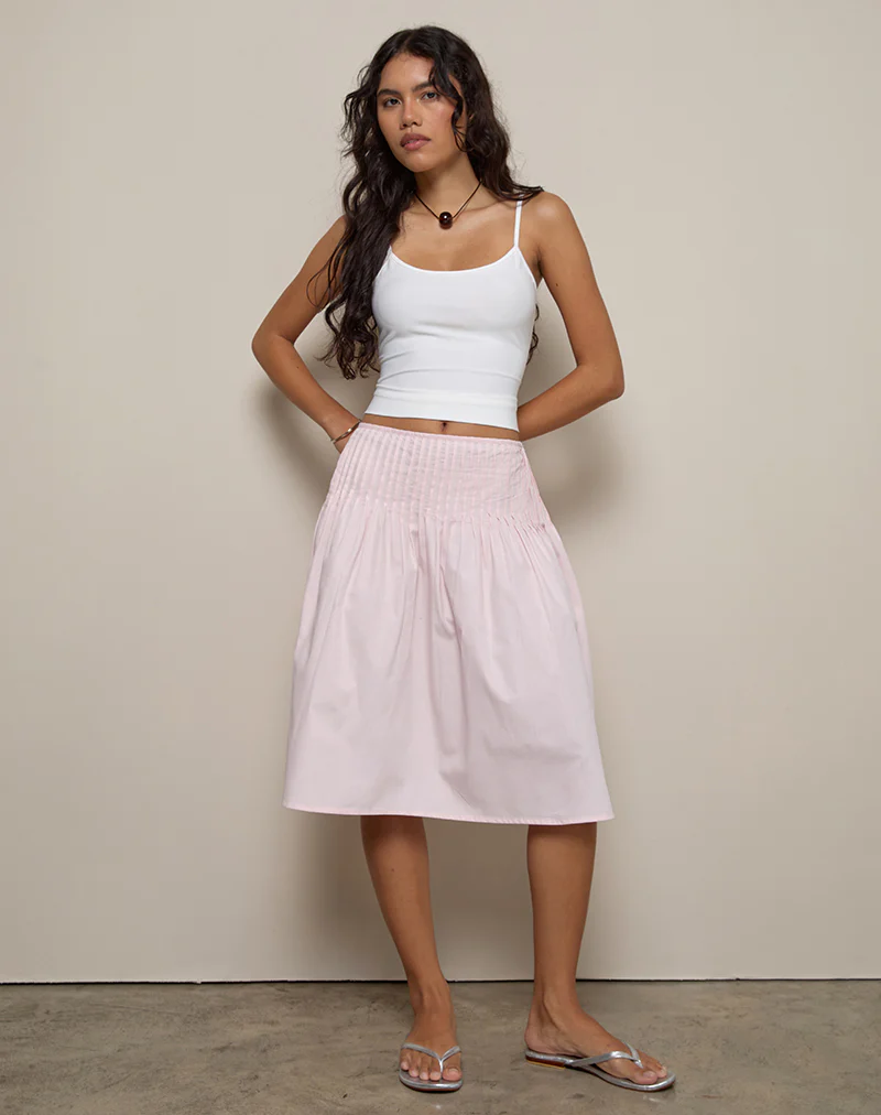 Asada Midi Skirt in Light Pink - Image 4