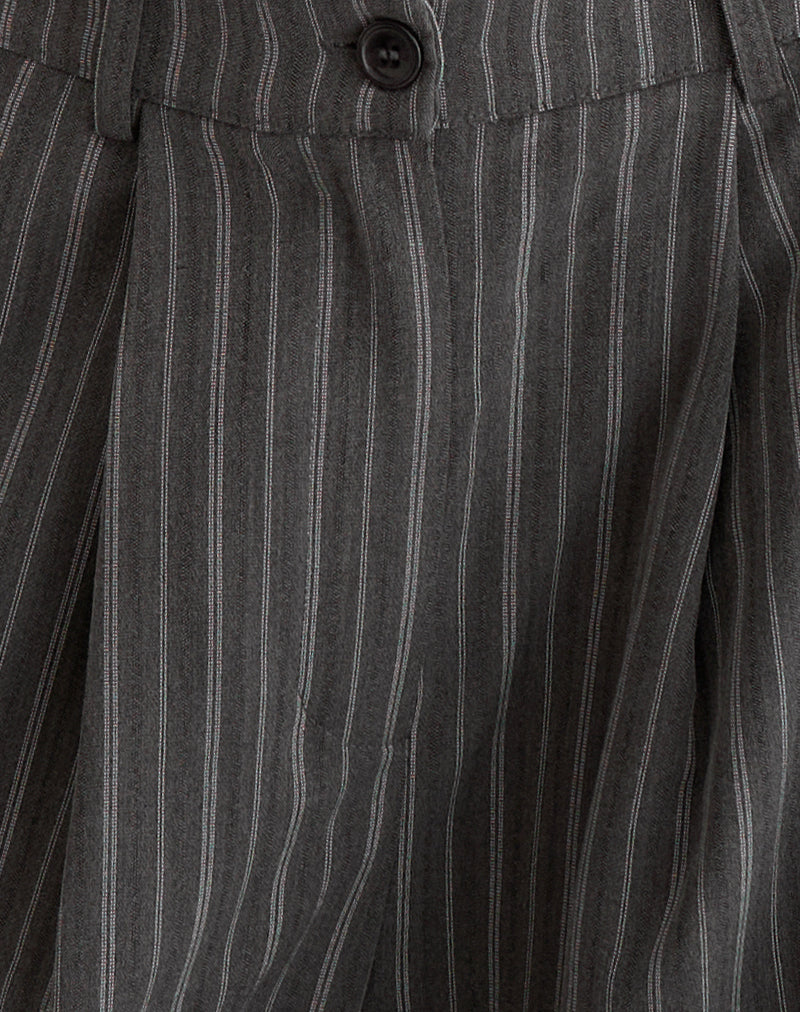Asha Short in Pinstripe Charcoal - Image 6