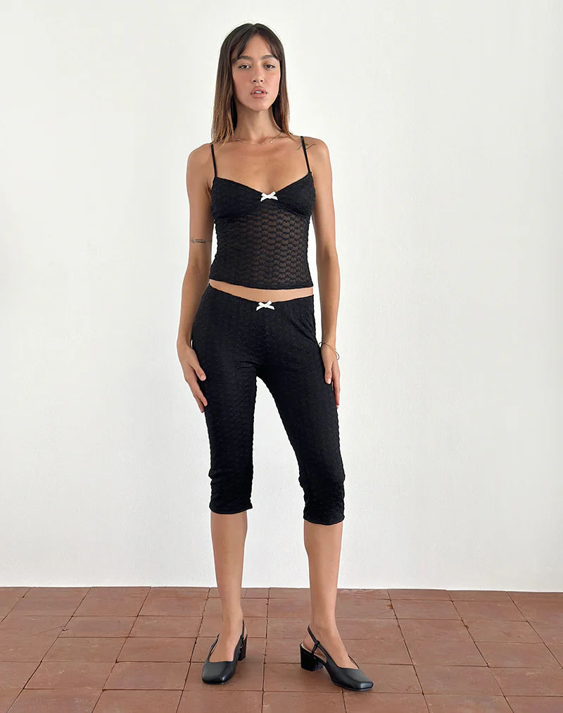 Asih Capri Trousers in Black Heart Lace - Image 2