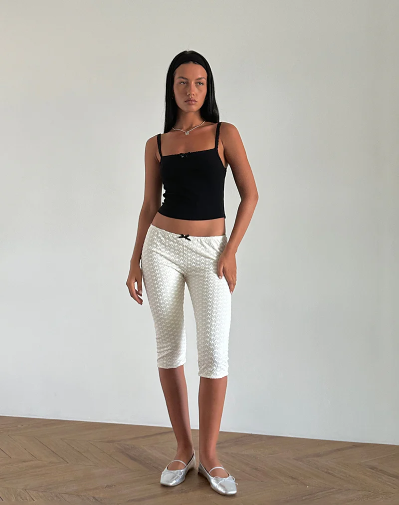 Asih Capri Trousers in Ivory Heart Lace - Image 2