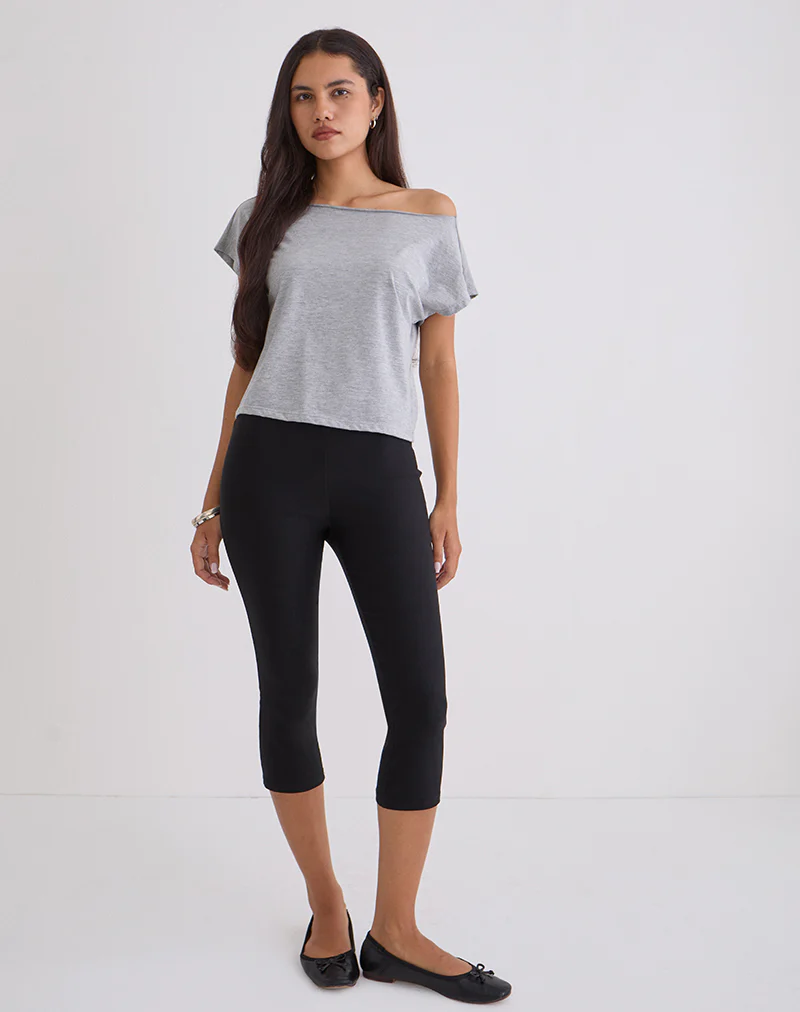Asla Cropped Capri Trouser in Stretch Tailoring Black - Image 4