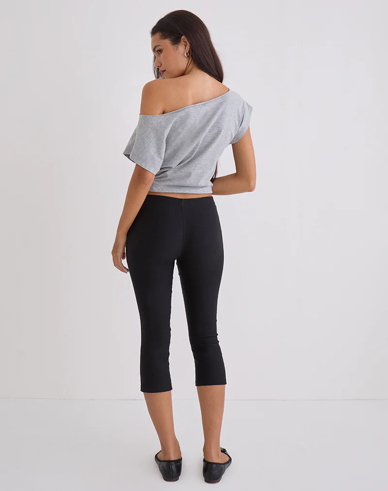 Asla Cropped Capri Trouser in Stretch Tailoring Black - Image 5