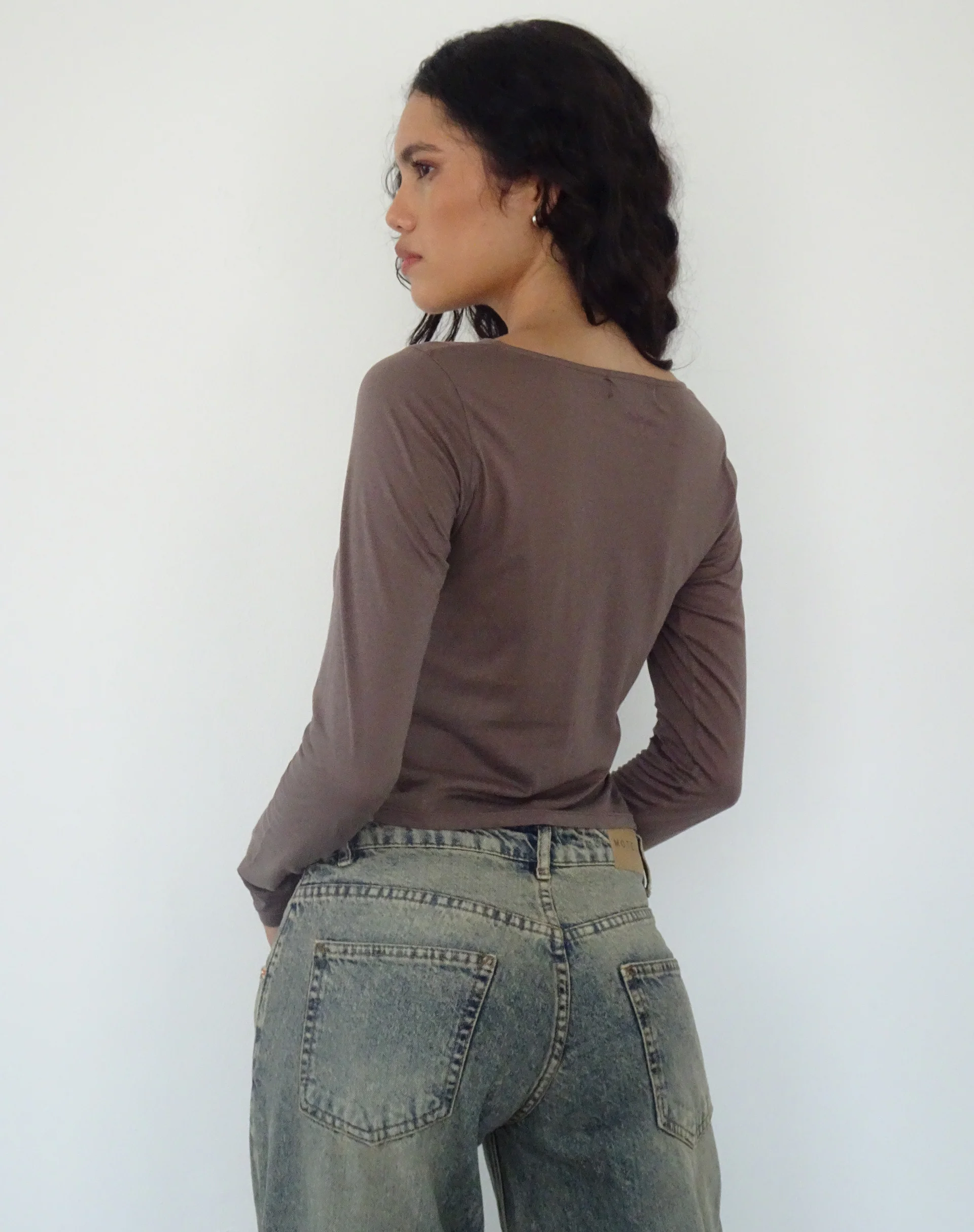 Asma Long Sleeve Top in Nutmeg - Image 2