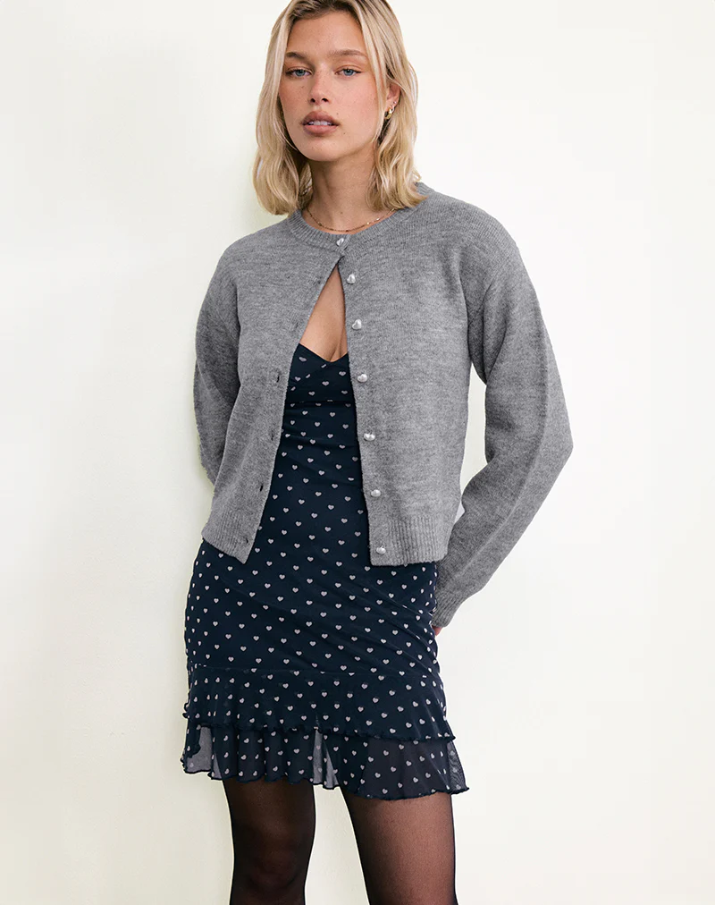 Astika Mini Dress in Heart Flock Navy Yellow - Image 5